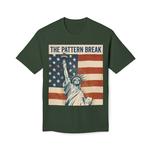 The Pattern Break Vintage Statue of Liberty American Flag T-Shirt