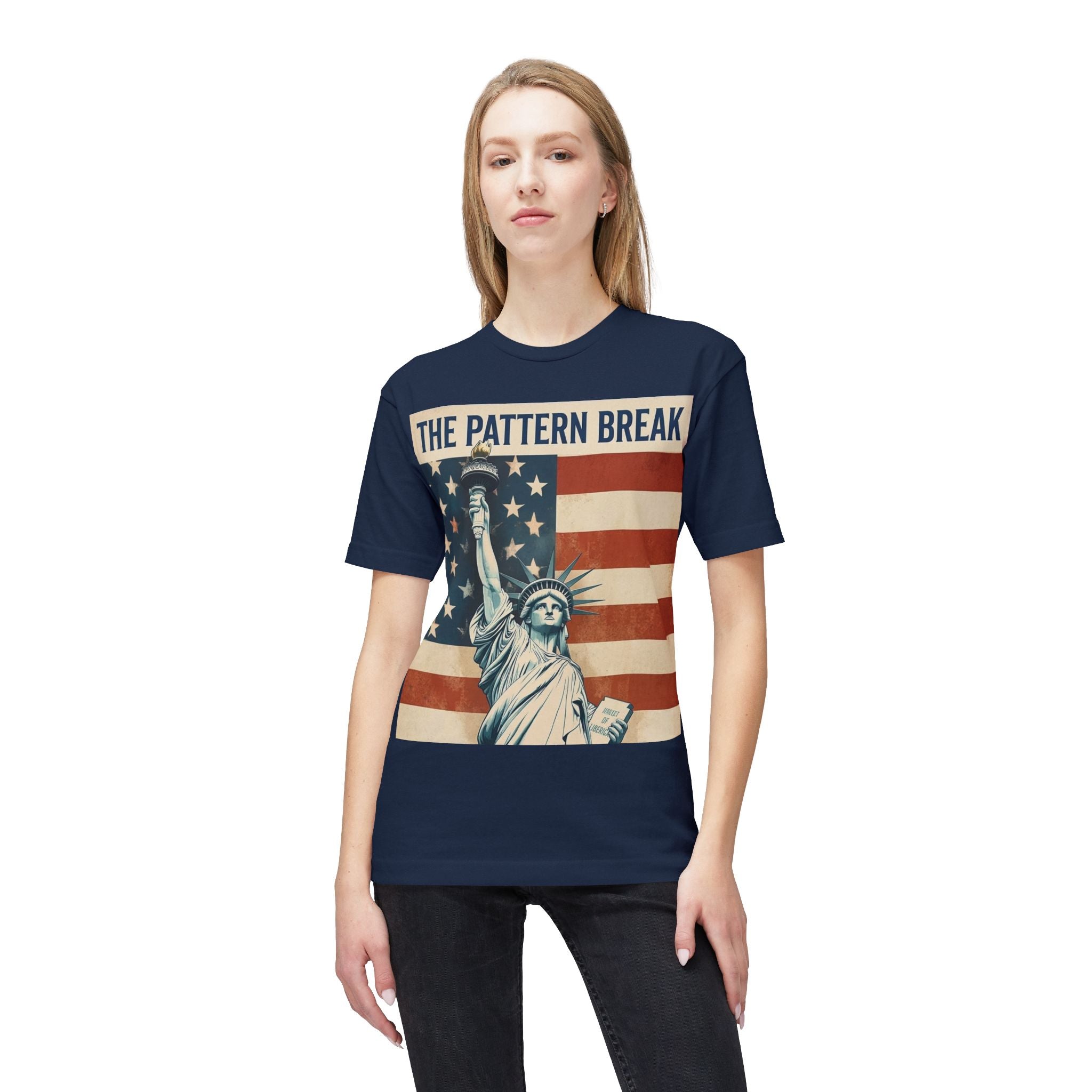 Statue of Liberty American Flag Vintage T-Shirt | Made in USA