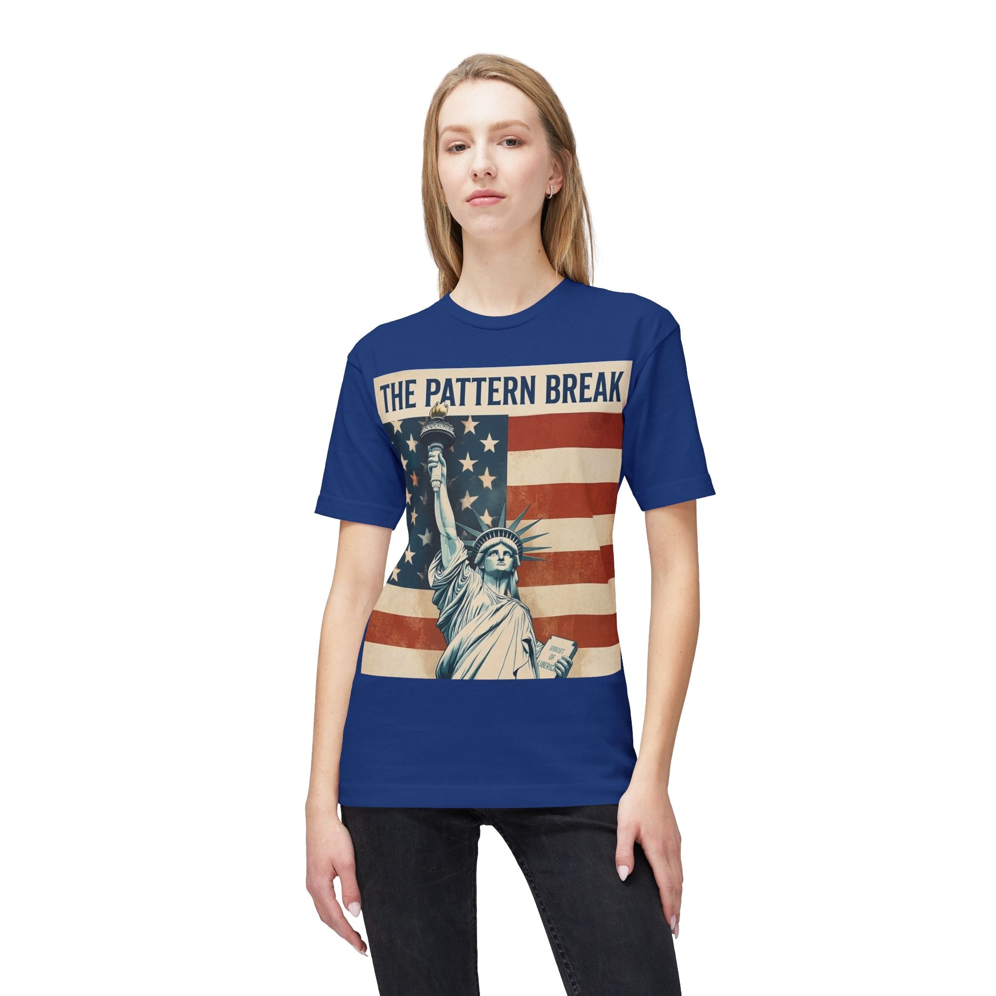 Statue of Liberty American Flag Vintage T-Shirt | Made in USA