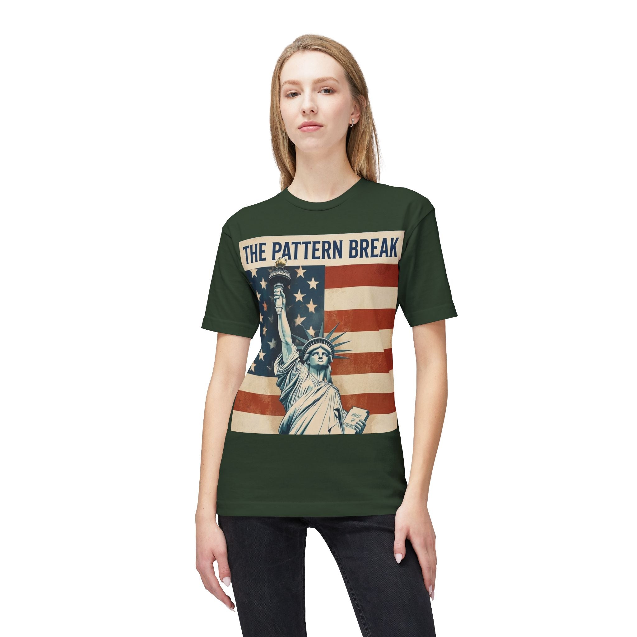 Statue of Liberty American Flag Vintage T-Shirt | Made in USA